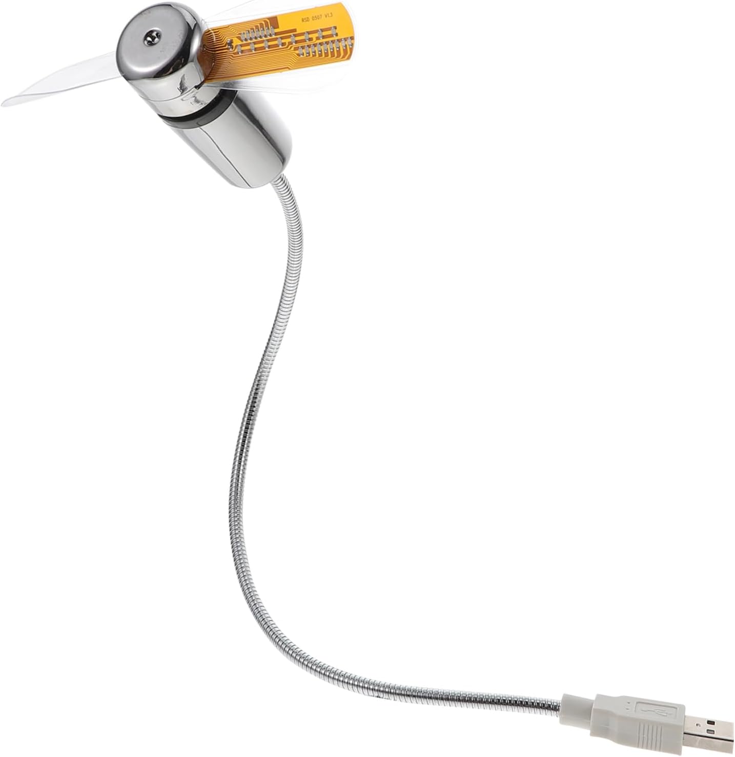 Uonlytech 3pcs Led Usb Clock Fan with Temperature Display Mini Portable Fan for Home Office and Travel Flexible Gooseneck for Boys and Girls and Adults