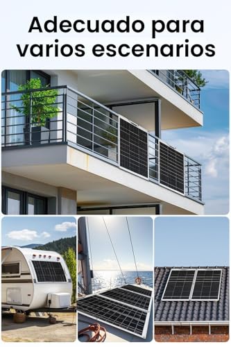 Miniatura 3 de Eco-Worthy Placa Solar Flexible 12v 260w 130w 2pcs Material Fibra De Vidrio 12bb Mono Cell 23 Alta Conversión Para Balcón, Rv, Autocaravana, Barco,Camping, Casa, Superficies Irregulares Batería 12v