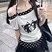 Kawaii Cutecore Tops Harajuku Vintage Y2k 2000s Shirts Summer Alt Goth Emo Short Sleeve Graphic Tees (White Black Polka Dot,Small)