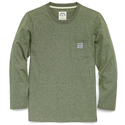 Dubinik® Camisetas de Manga Larga para Hombre 100% Algodón Ropa de Trabajo de Peso Alto con Bolsillo Cover
