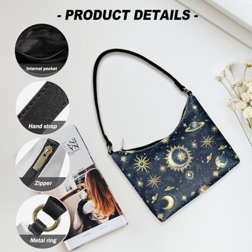 Image of Handbag for Women Leather Underam Shoulder Bag with Zipper Fashion Work Purse Waterproof Travel Wallet