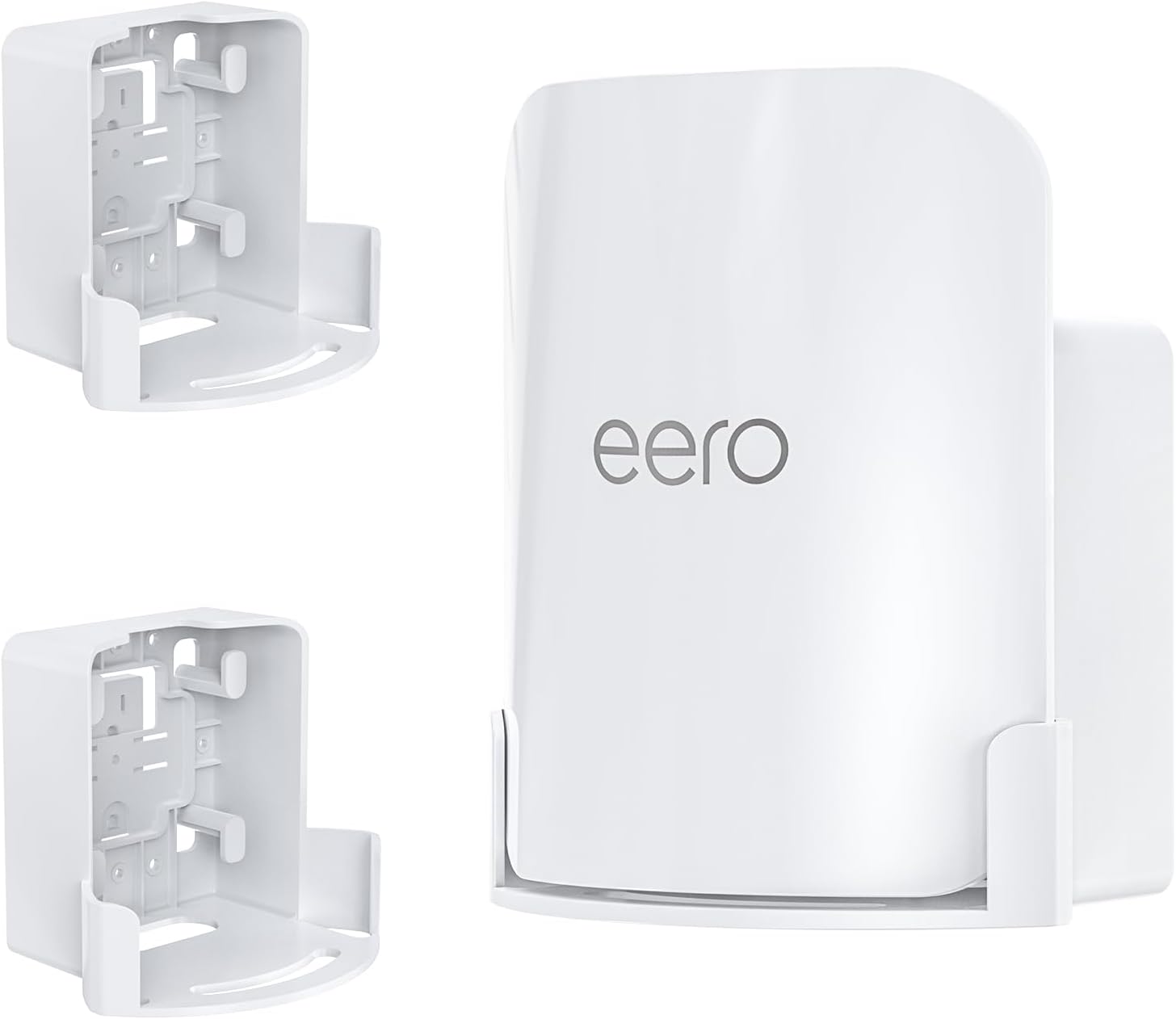 Wall Mount for eero Pro 7 Tri-band Mesh Wi-Fi 7 Router – Space-Saving Holder with Cable Management, Easy to Install Includes Screws, Compatible Only with eero Pro 7 for Wall & Outlet Mounting (2 Pack)