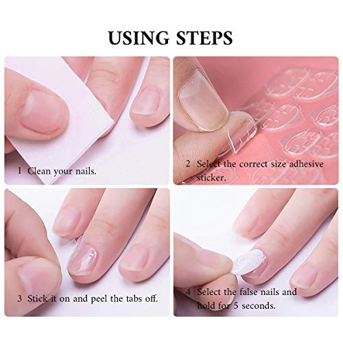72 Pcs (3 Packs) Coffin Matte Press on Nails, Ballerina Professional Nail Art Tips Set, Medium False Nails, DIY Acrylic Fake Nails with Nail Adhesive Tabs for Women(Rose, Camel & Dark Red)