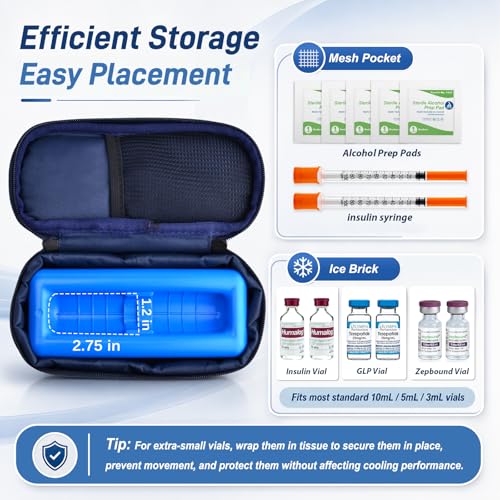 Image of Cruxer Insulin Vial Cooler Travel Case,Portable Refrigerated Medicine Bag