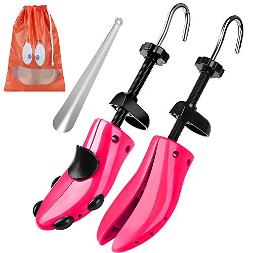 Shoe Stretcher Pair 4-way Shoe Expander Widener Shoe Tree Extender for Wide Feet (For Women Shoe Sz 5.5-10 Rose)