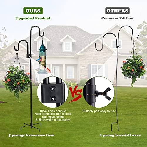 Gancho de pastor de 1,8 m de gancho dupla face para alimentador de pássaros, ganchos de pastor ajust