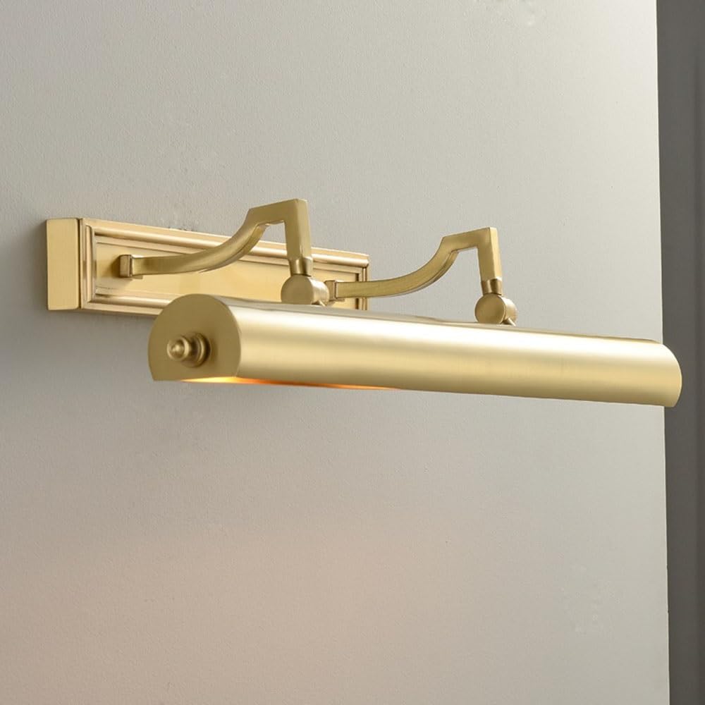 Kinkiet Retro minimalistyczna metalowa złota lampa oświetleniowa obrazy olejne dzieła sztuki kątowa regulowana szafkowa z lustrem Lampa ścienna do łazienki
