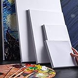 Set de Lienzos para Pintar Para Todo Tipo de Pintura,Acrílico, Oleo, Acuarela, Lienzos 100% Algodón sin Ácidos con Bastidor de Madera para Telas Blancas (5 piezas, 20 x 25 cm)