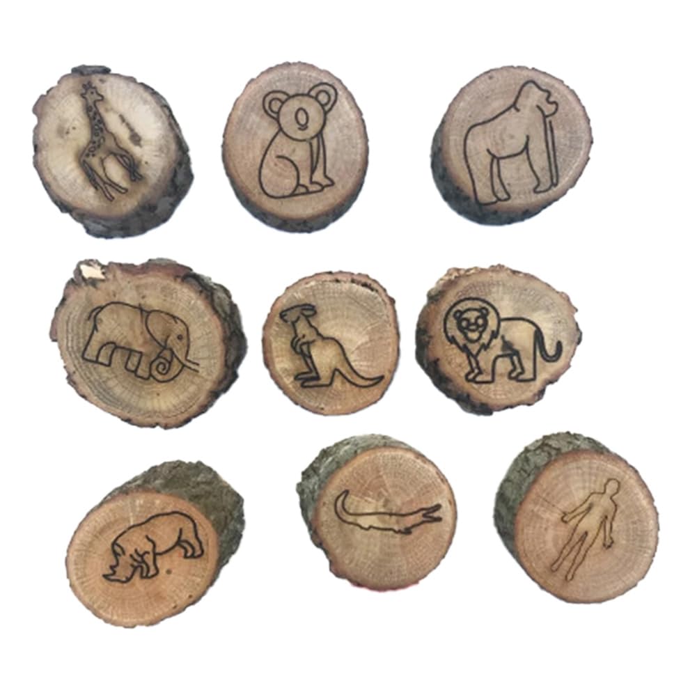 CTRLZS 9pcs Animal Tracks Stamps Mould Animal Footprints Engrave Wooden Children Toys Muddy Ground Snowfield Step Print Easy Install Easy to Use