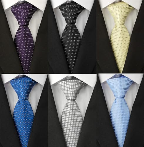 Image of Men's Necktie Classic Silk Tie Woven Jacquard Neck Ties 9 PCS