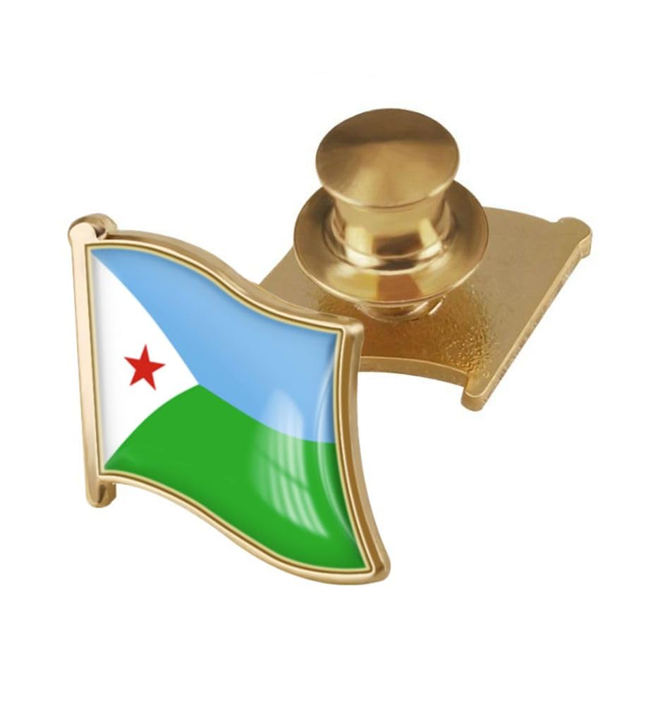 vmcoatdu Country Flag Backs Locking Pin Keepers Locking Clasp Pin Badge International Travel Brooch Metal Alloy Souvenir Pin 0.75x0.7 Inch Small Pin