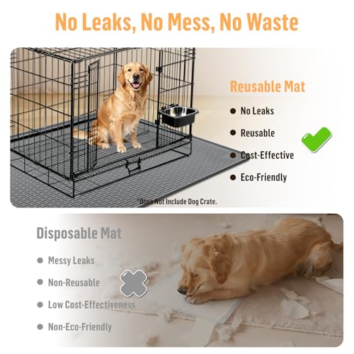 Tapis de cage chien silicone imperméable tapis niche grand format sol - 4