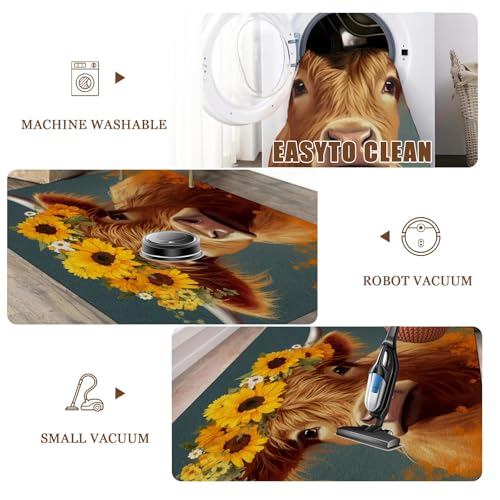 Tapete con diseño de vaca Highland de 91x152 cm miniatura 6