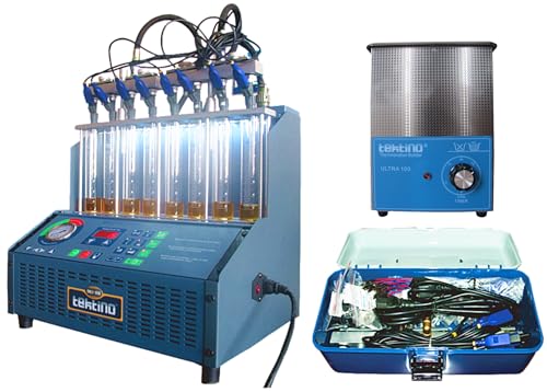 Tektino INJ-8B Fuel Injector Cleaner and Tester, Automotive 8 Cylinders Cleaning Machine with ultrasonic Cleaner
