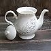 Jomop European Style Ceramic Flower Teapot Coffee Pot Water Pot Porcelain Gift Large 5.5 Cups (1, White)