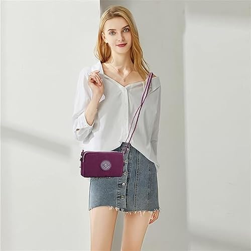 Miniatura 2 de Bolso cruzado de hombro para mujer, bolso de viaje ligero de 3 capas con cremallera, cartera de muñeca, bolsas casuales