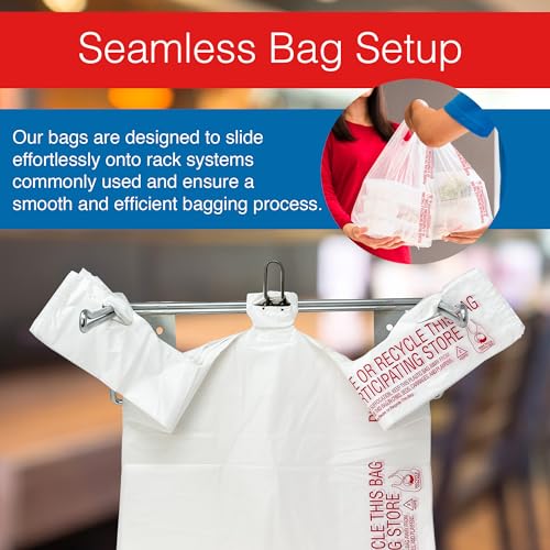 image for Reli. T-Shirt Bags (300 Count) Plastic Bags - Bulk Grocery & Shopping 