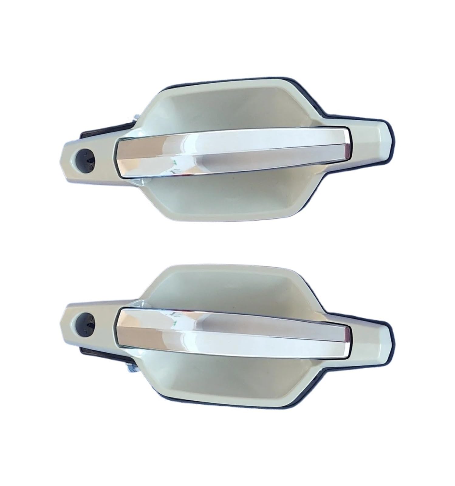 DUDUYANG Car Outside Door Handle for Hyundai for Terracan 2001-2007, Exterior Door Handle Smooth Chrome, with Hole, Front Left and Right