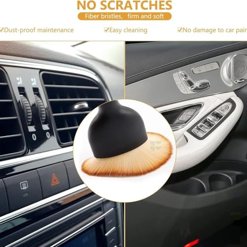 Image of 5 PCs Microfiber Car Duster with Long Handle Car Cleaning Brush Exteriror and Interiror Car Cleaning Cloth Car Ac Vent Cleaner Brush for Car, Motorbike, SUVs Car Cleaning Kit