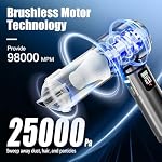 Handheld Vacuum Cordless, 25KPA Powerful Rechargeable Portable Car Vacuum Cleaner Mini Car Cleaner for Pet Hair, Car, Home, Office, Kitchen