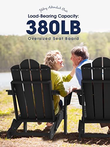 Kingyes Folding Ajustable Backrest Adirondack Chair, Black #TOP5