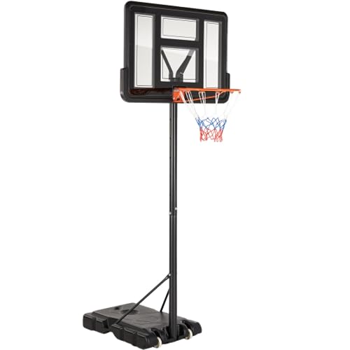 Outdoor Portable Basketball Stand, Movable Basketball Stand with Wheels, Height