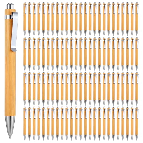 10 Best Bamboo Pens That Every Eco-Friendly Writer Needs 1 100pcs Wooden Bamboo Ballpoint Pens Bulk Pack