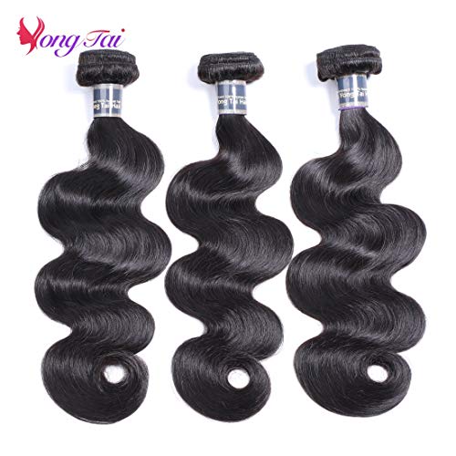 Yuyongtai Body Wave Virgin Hair 3 Bundles 16 18 20 Inches Brazilian Unprocessed Body Wave Human Hair Weave 1B Color Body Wave Hair Bundles #TOP1