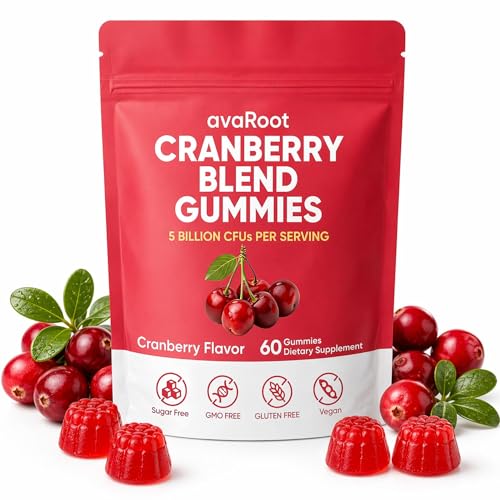 avaroot Cranberry Blend Gummies Cranberry Probiotics for Women Vaginigal Health Support Urinary Comfort Healthy Smell Yeast Balance and Flora Immune Support Feel Fresh & Confident 60 Gummies
