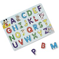 Melissa & Doug Disney Classics Alphabet Wooden Peg Puzzle (26 Pieces)