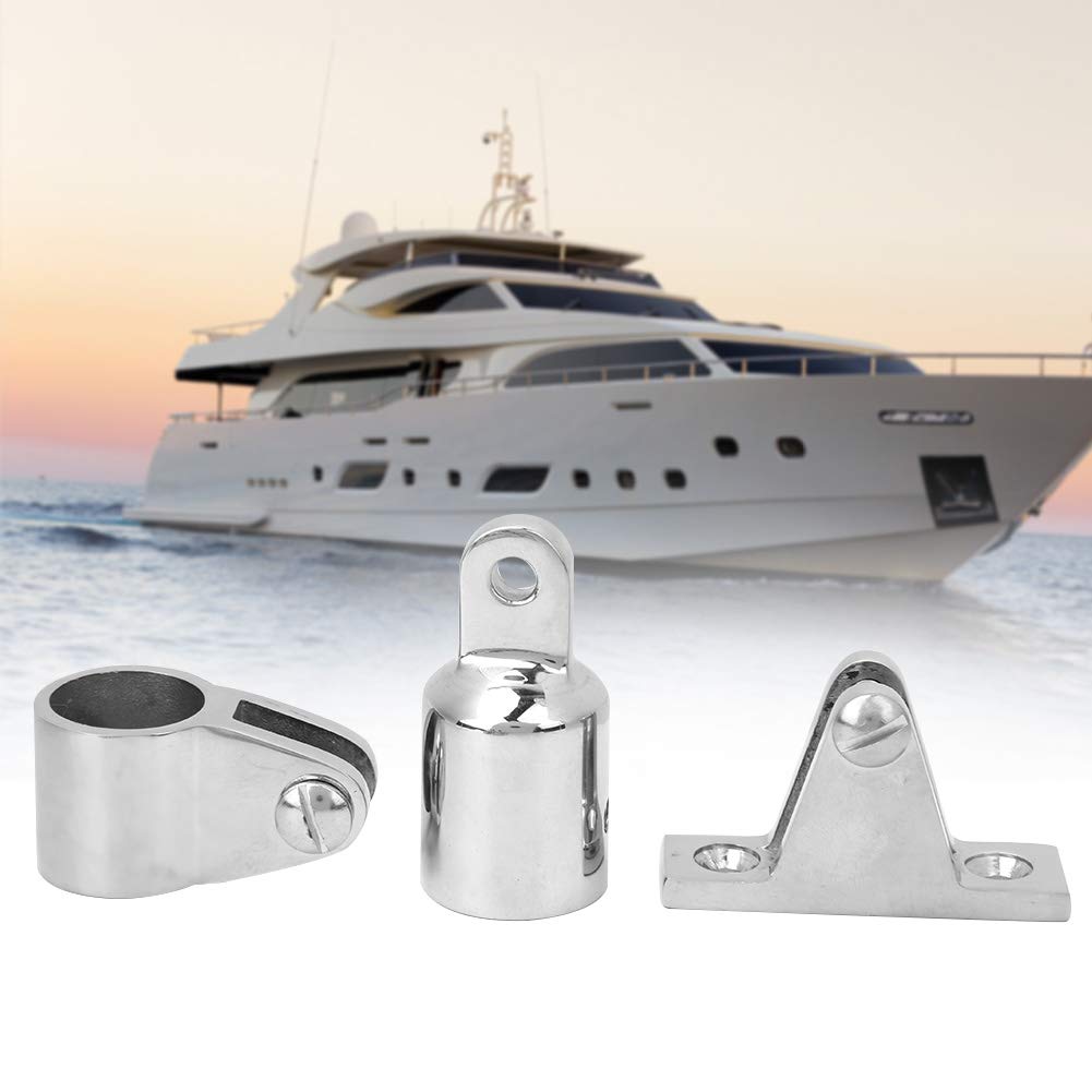 ViaGasaFamido Bimini Top Beschläge Set, Edelstahl 316, 16-teilig, mit Scharnierhalterung, Backenschieber, Eye End Kappe 25mm für Boote