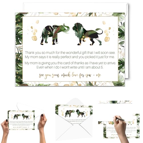 Paper Clever Party TROPJUN25TU01 Tropical Baby Shower Thank You Cards And Envelopes thumb #6