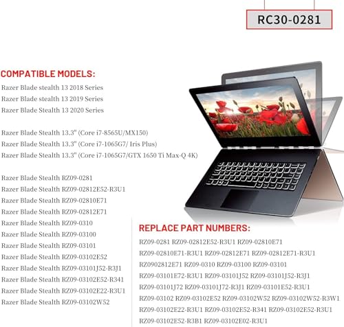 Image of Wefly RC30-0281 Laptop Battery Compatible for Razer Blade Stealth RZ09-02812E52-R3U1 13 i7-8565U 2018 2019 Series 3ICP6 /59 /84 Laptop Battery