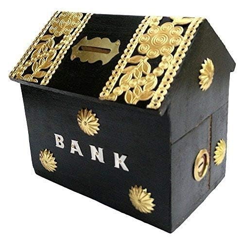 A S Handicrafts Wooden Money Bank - Coin Saving Box - Piggy Bank - Gifts for Kids, Girls, Boys & Adults Black (B0CW62HLLQ) Amazon Price History, Amazon Price Tracker