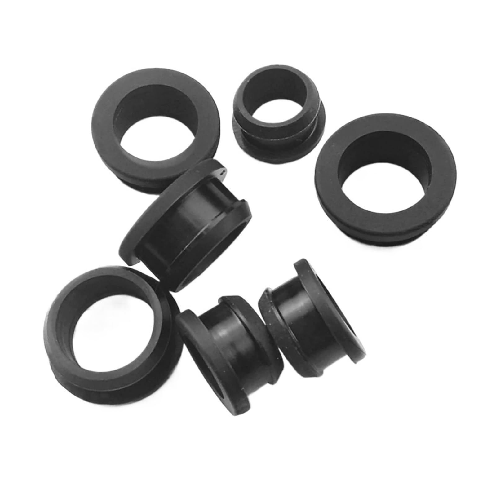 Ojal de goma a presión Tapones for orificios Tapas de extremo Cable de alambre Proteger casquillo Juntas tóricas Arandela sellada Negro(7.5mm(5Pcs))