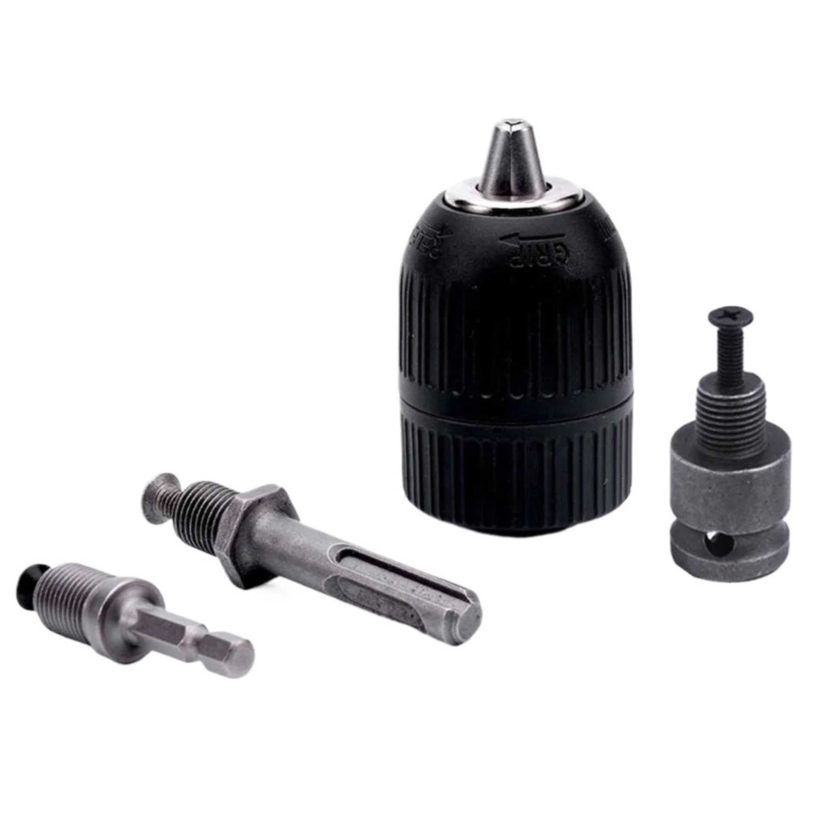Mandril De Perforación Sin Llave, Convertidor De 2-13 Mm, Rosca De 1/2"-20UNF, Adaptador De Cambio Rápido, Destornillador De Impacto Hexagonal SDS De 1/4", Broca For Llave(1 Chuck 3 Adapters)