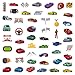 100pcs Race Car Theme Waterproof Vinyl Stickers - Racing Decor & Party Favors for Laptop, Water Bottle, Skateboard
