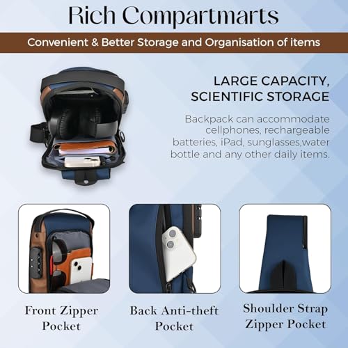 Image of Niwlix Crossbody Sling Bag For Men & Women, Casual Chest Backpack Shoulder Messenger Bags