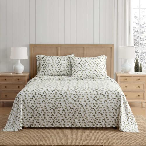 Image of Martha Stewart - Full Cotton Flannel Sheet Set with Pillowcases | Brushed Feel, Breathable Comfort, Deep Pocket Fit, Fully Elasticized Edge, Self-Hem Finish, Machine Washable