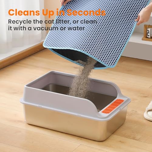 Image of Emily Pets Cat Litter Mat | Double Layer Honeycomb Design with Large Holes | Waterproof, Non-Slip & Easy to Clean