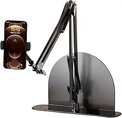 Braço Suporte Articulado Flexível Giratório De Mesa Para Celular Tablet