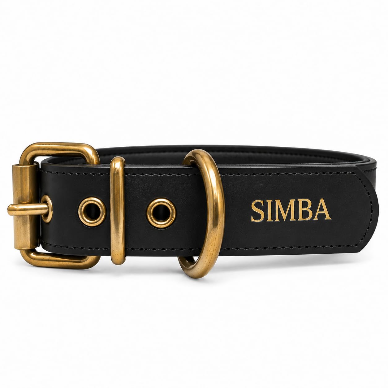 Collar para Perro de Cuero con Acolchado - Personalizable con Nombre Grabado - Hecho a Mano, Resistente y Elegante - Ll…