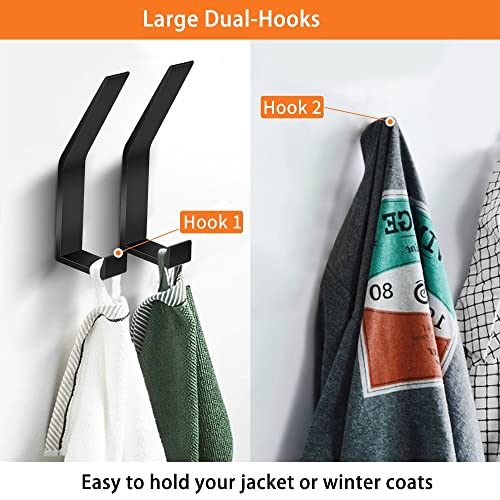 PDGROW Coat Hooks Wall Mounted, 8 Packs Wall Hooks for Hanging Clothes Coat, Towel, Rope, Keys, Hats, Purse - Image 2