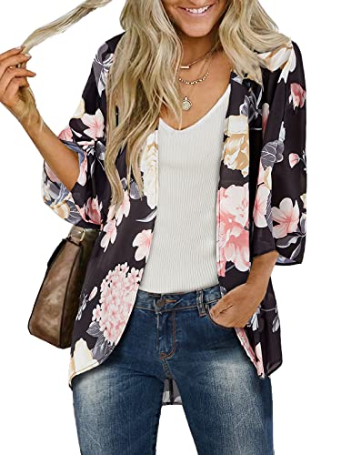 BB&KK Women's Floral Kimono Summer Short Cover Ups Tops