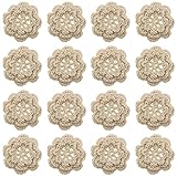 Hand Crochet Lace Applique FMHXG 10PCS Creamy White Flower Sew On Patches, Crochet Floral Petals Appliques Embellishments for DIY Hair Clothes Wedding Party Decor Craft