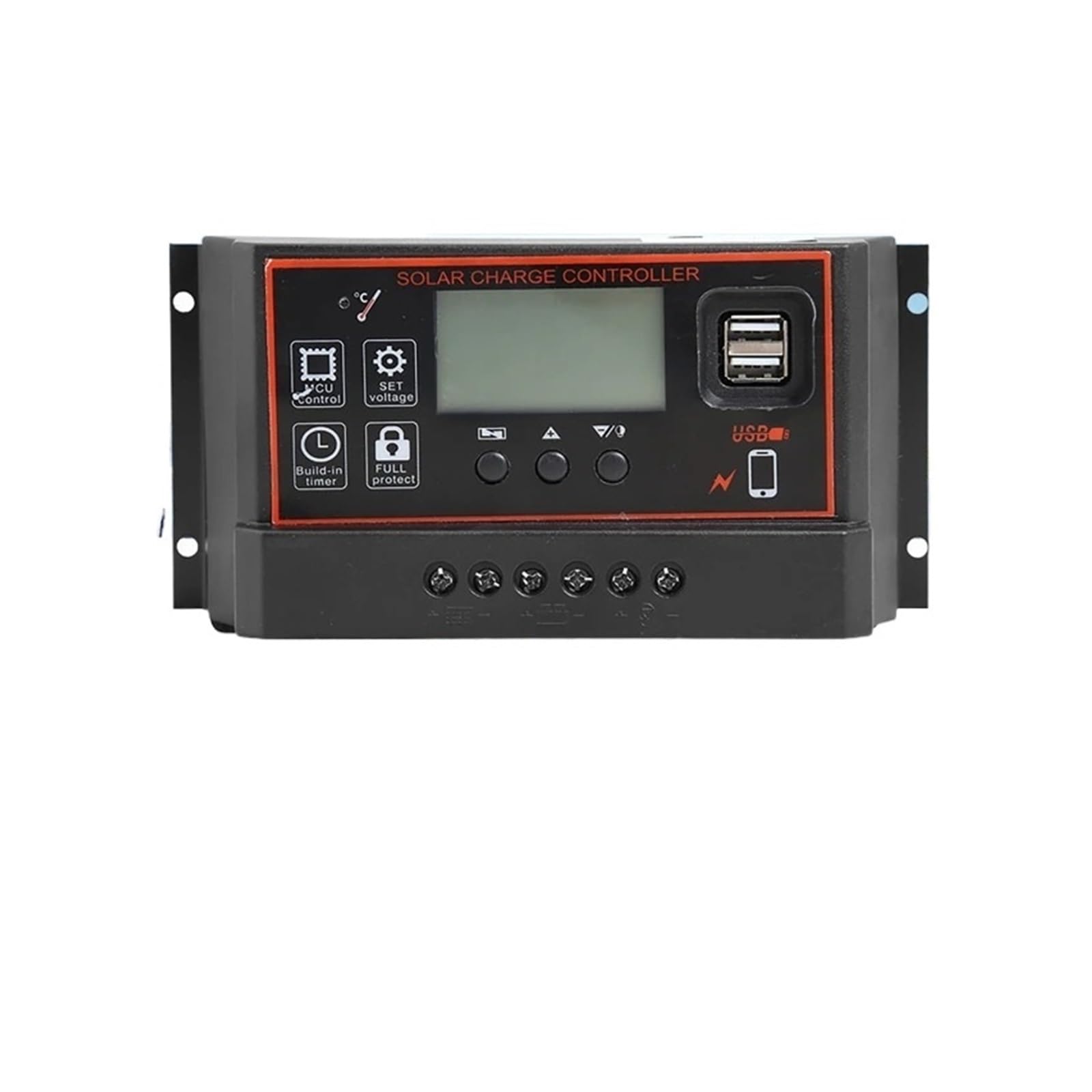 Solar Charge Controller, 100A 60A Solar Charge Controller Dual USB LCD Display Auto Panel Regulator Battery Timer Setting 12V 24V(70A)