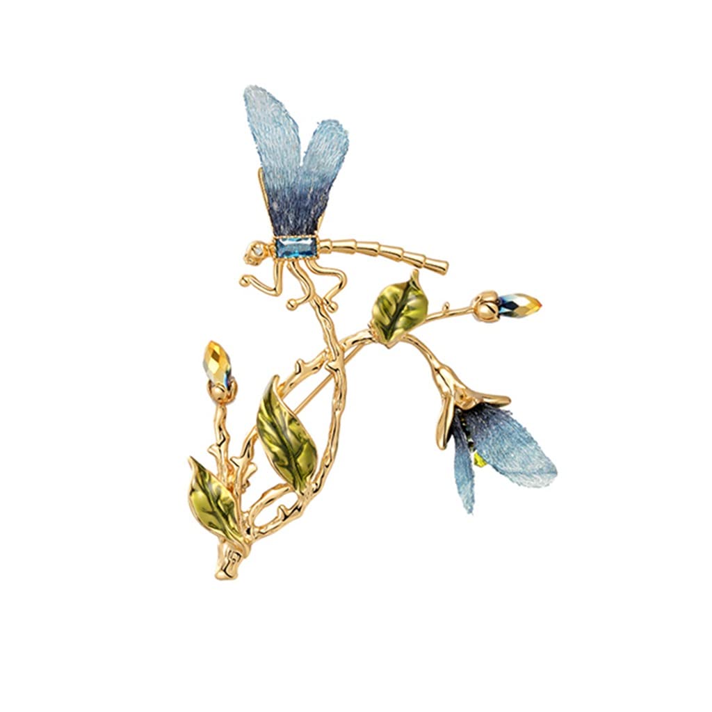 Stickerei Farbverlauf Libelle Blume Romantische Blatt Brosche Brosche Kleid Mantel Pin Zubehör