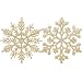 Sea Team Plastic Christmas Glitter Snowflake Ornaments Christmas Tree Decorations, 4-inch, Set of 36, Gold