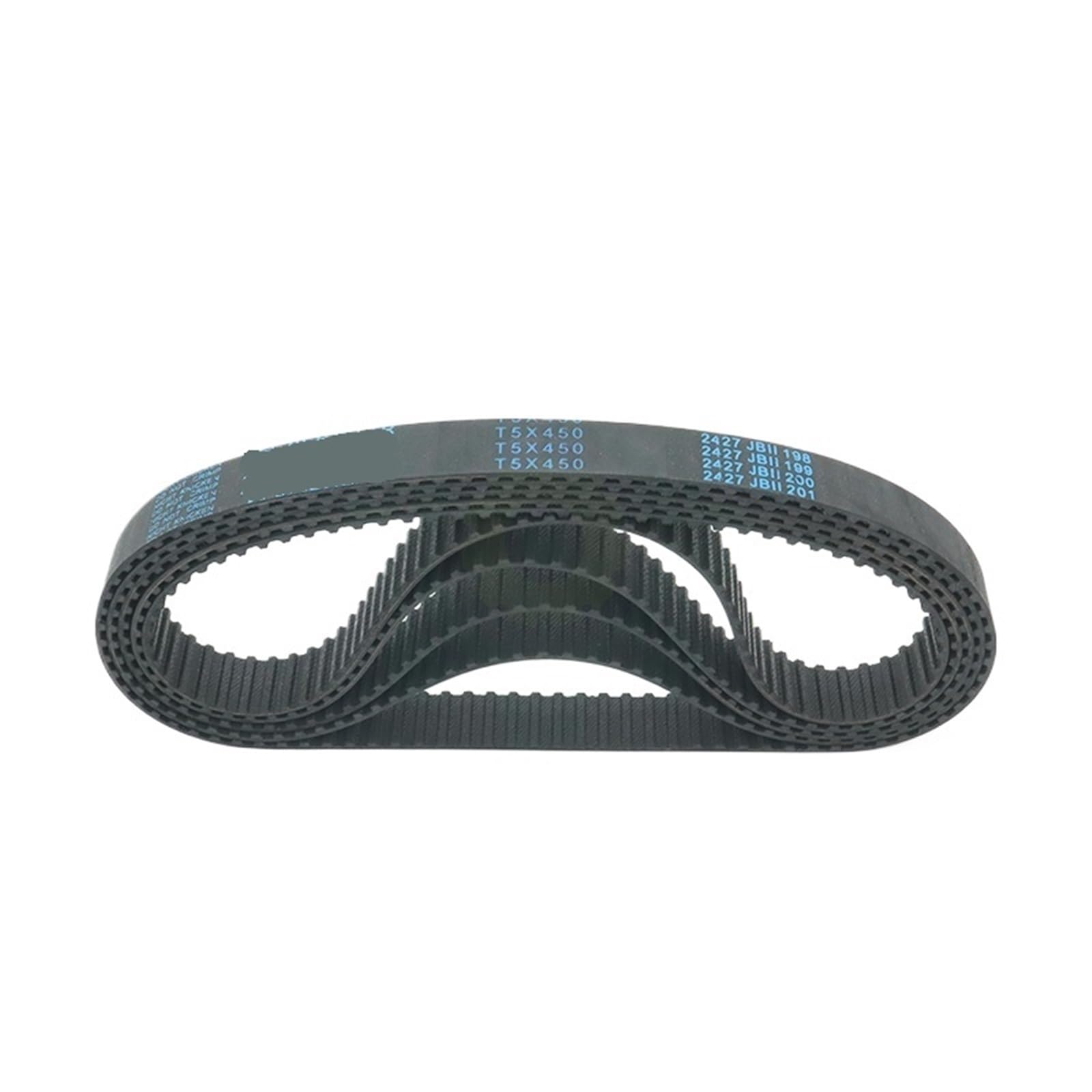 Correa de distribución T5, longitud 135mm a 475mm, ancho 25mm, diente trapezoidal goma sincrónico, 1 Uds(455mm)