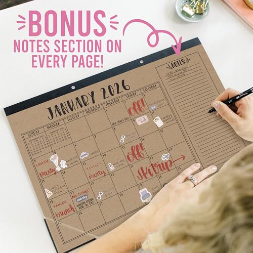 Image of Hadley Designs Large Teacher Desk Calendar 2026-2027 - Desktop Calendar 2026, 18-Month Academic Desk Calendars for School, Home & Office, Cute Classroom Must Haves, Back to School Teacher Gifts